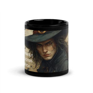 Deviously Delicious Witch Male Black Glossy Mug