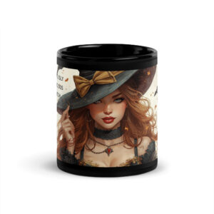 Deviously Delicious Witch Female Black Glossy Mug